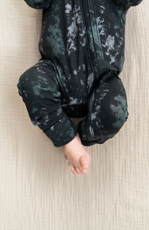 Laree + Co Tie-dye Convertible Footie In Onyx