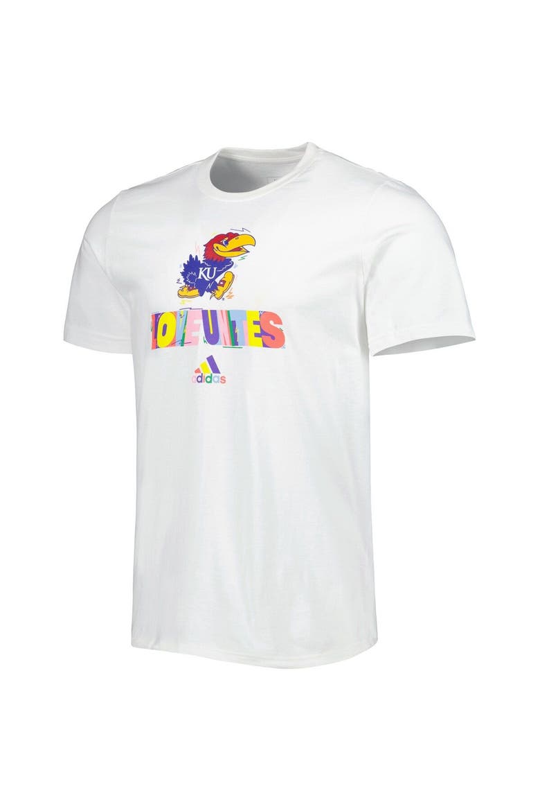 Men's adidas White Kansas Jayhawks Pride Fresh T-Shirt, Alternate, color, White