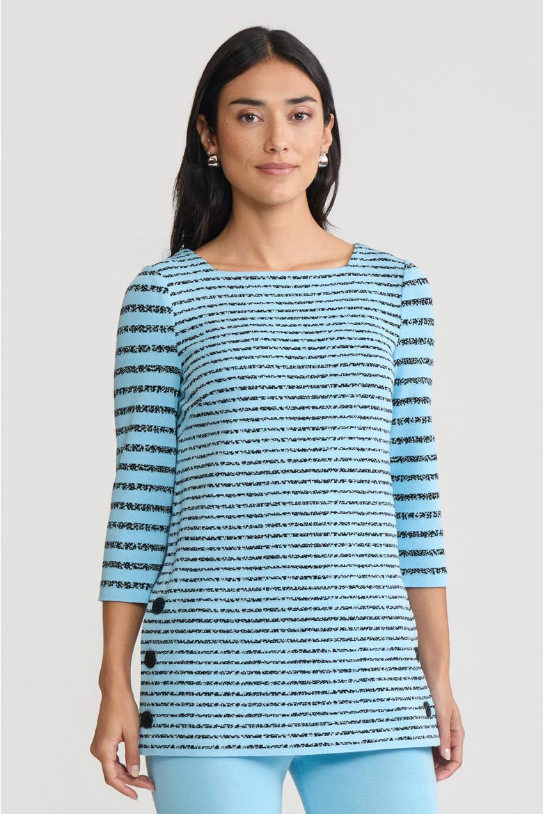 Horizontal Stripe Soft Knit Tunic, Main, color, Serene/Black