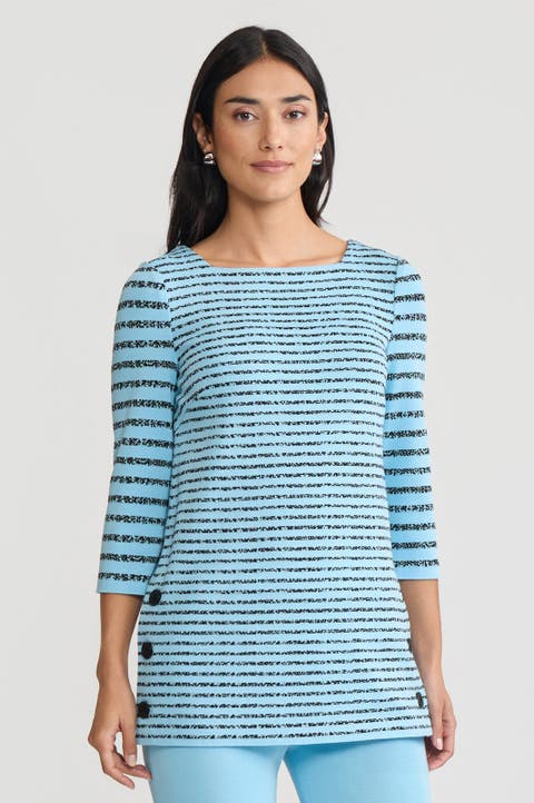 Horizontal Stripe Soft Knit Tunic
