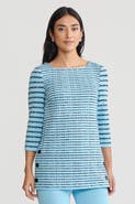 Ming Wang Horizontal Stripe Soft Knit Tunic
