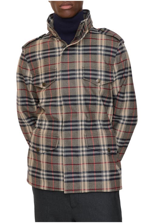 Check Bonded Wool Field Jacket