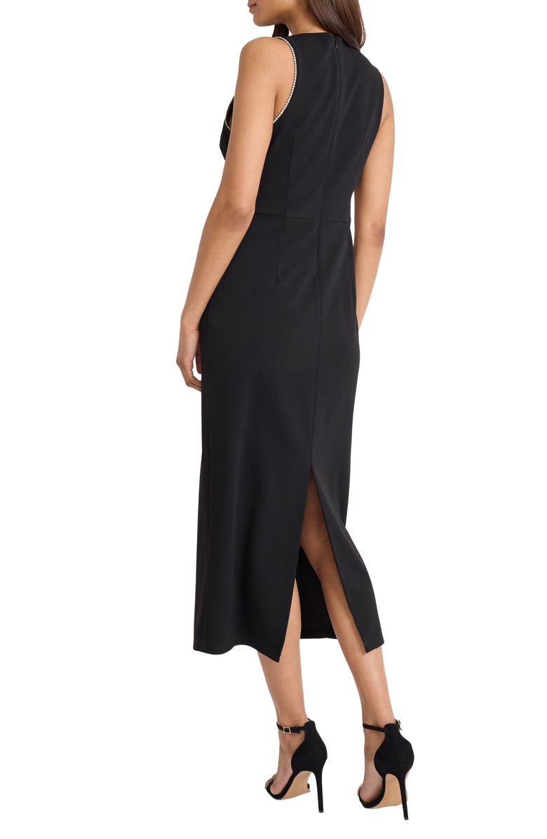 DONNA MORGAN FOR MAGGY Crystal Trim Sleeveless Midi Sheath Dress, Alternate, color, Black