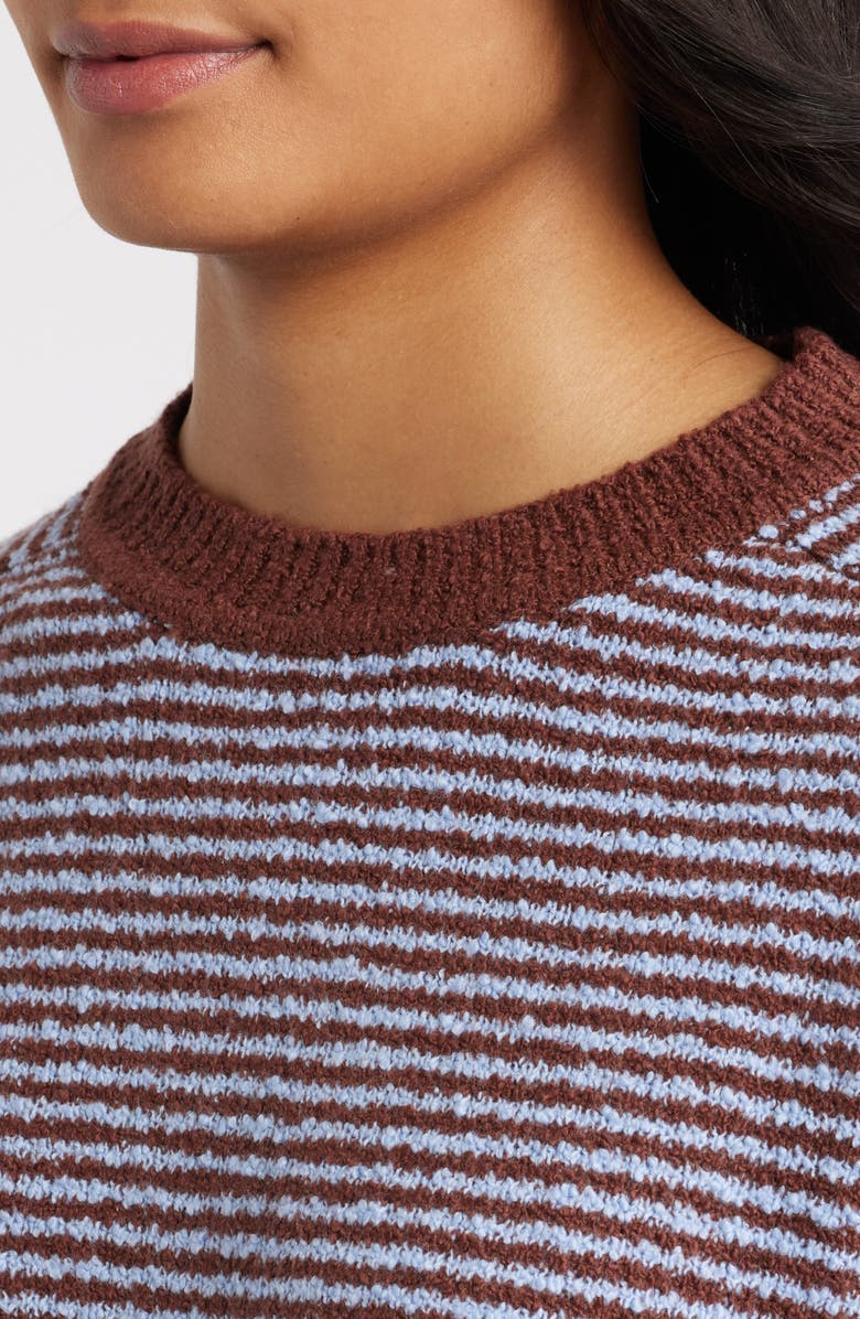 MARGARET O'LEARY Lola Stripe Cotton Blend Sweater, Alternate, color, Cola/ Frost