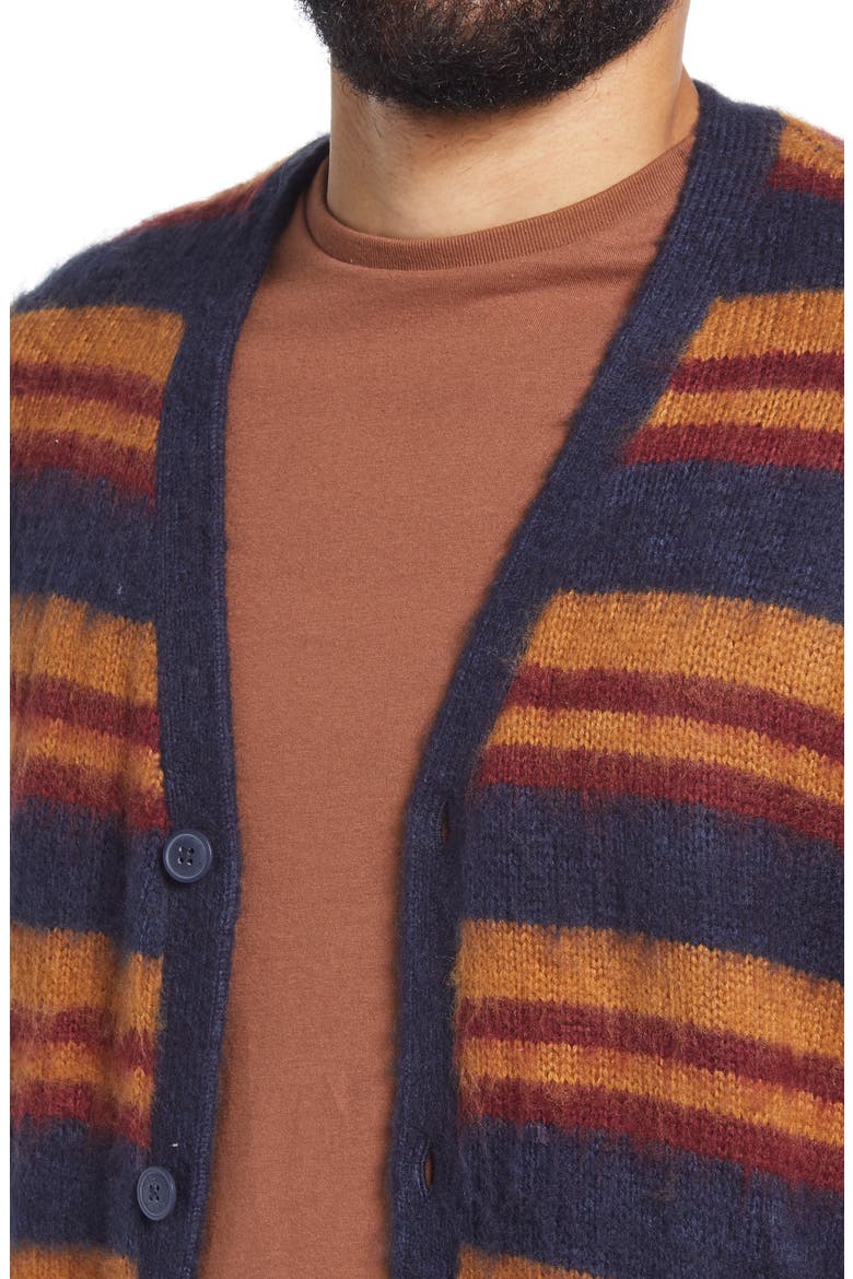 Men's Noah Stripe Cardigan, Alternate, color, MOODY BLUE