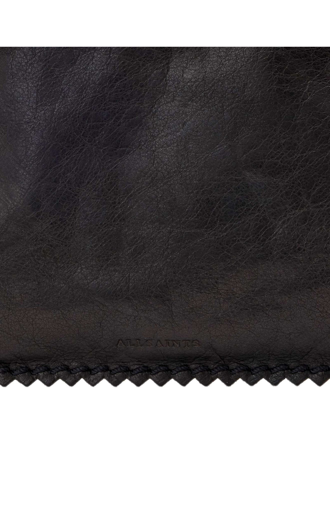 Siloh Mini Leather Pouch, Alternate, color, BLACK