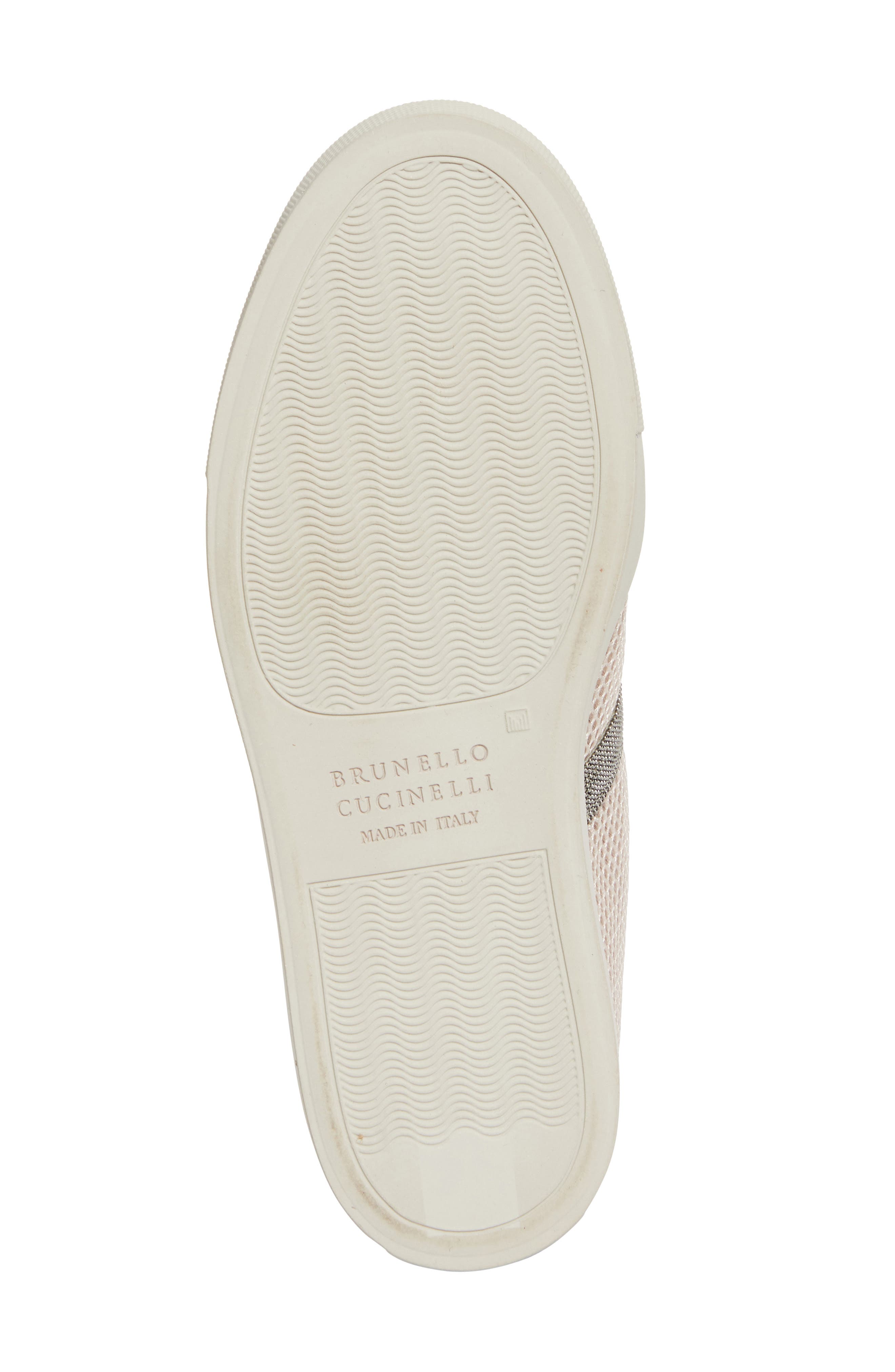 Brunello Cucinelli Monili Trim Mixed Media Low Top Sneaker, Alternate, color, C7680 Oat