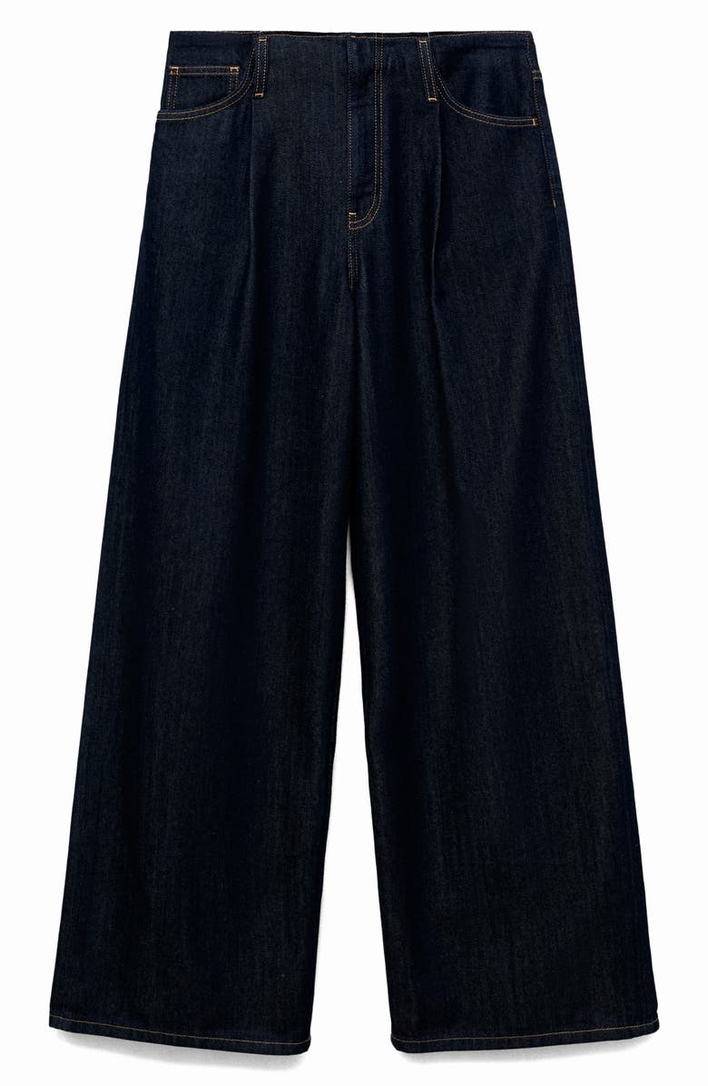 MANGO Topstitch Wide Leg Jeans, Alternate, color, 