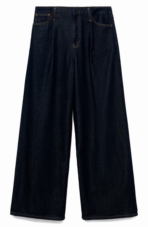 Mango Topstitch Wide Leg Jeans