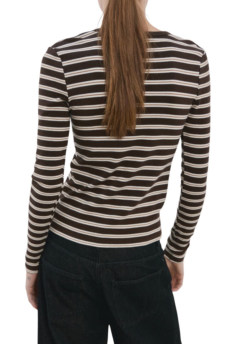 Stripe Long Sleeve T-Shirt, Alternate, color, BROWN