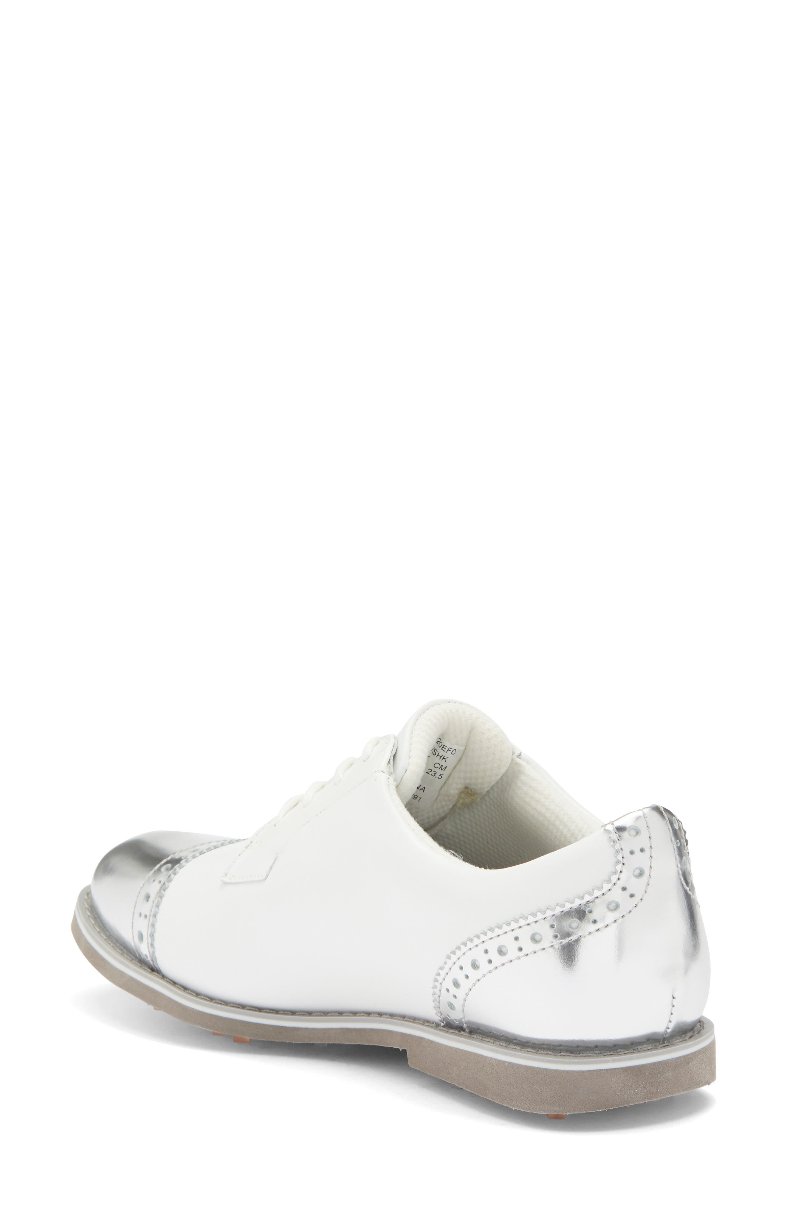 Gallivanter Cap Toe Golf Shoe, Alternate, color, SNOW/ SHARK SKIN