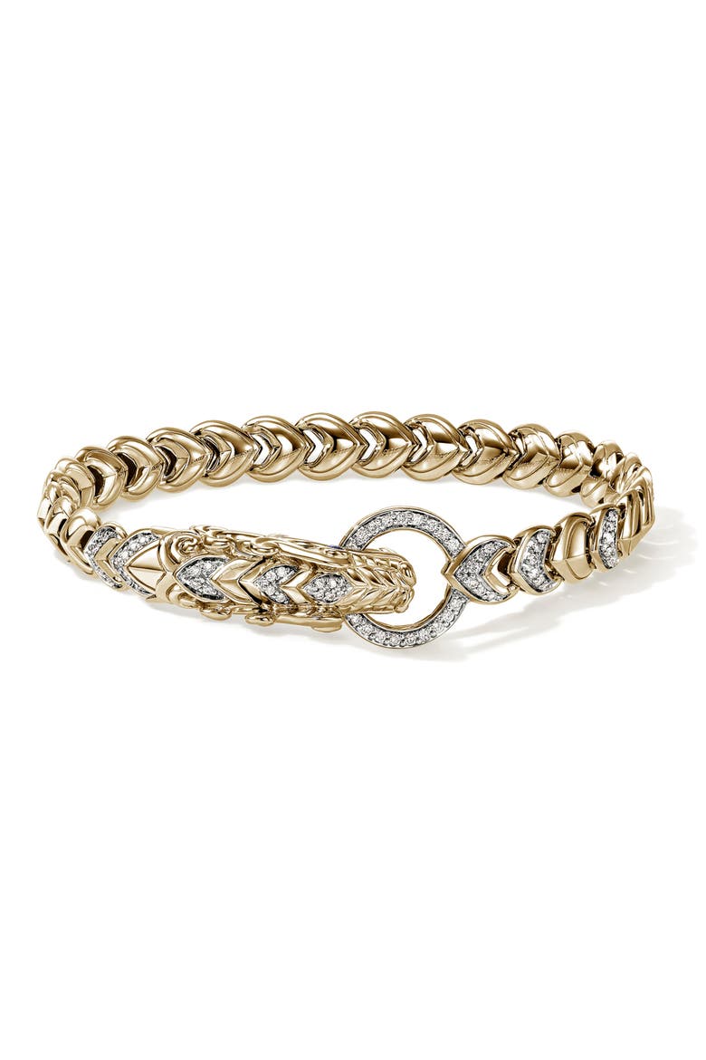 Naga Bracelet, 14K Gold, Diamonds, Main, color, GOLD