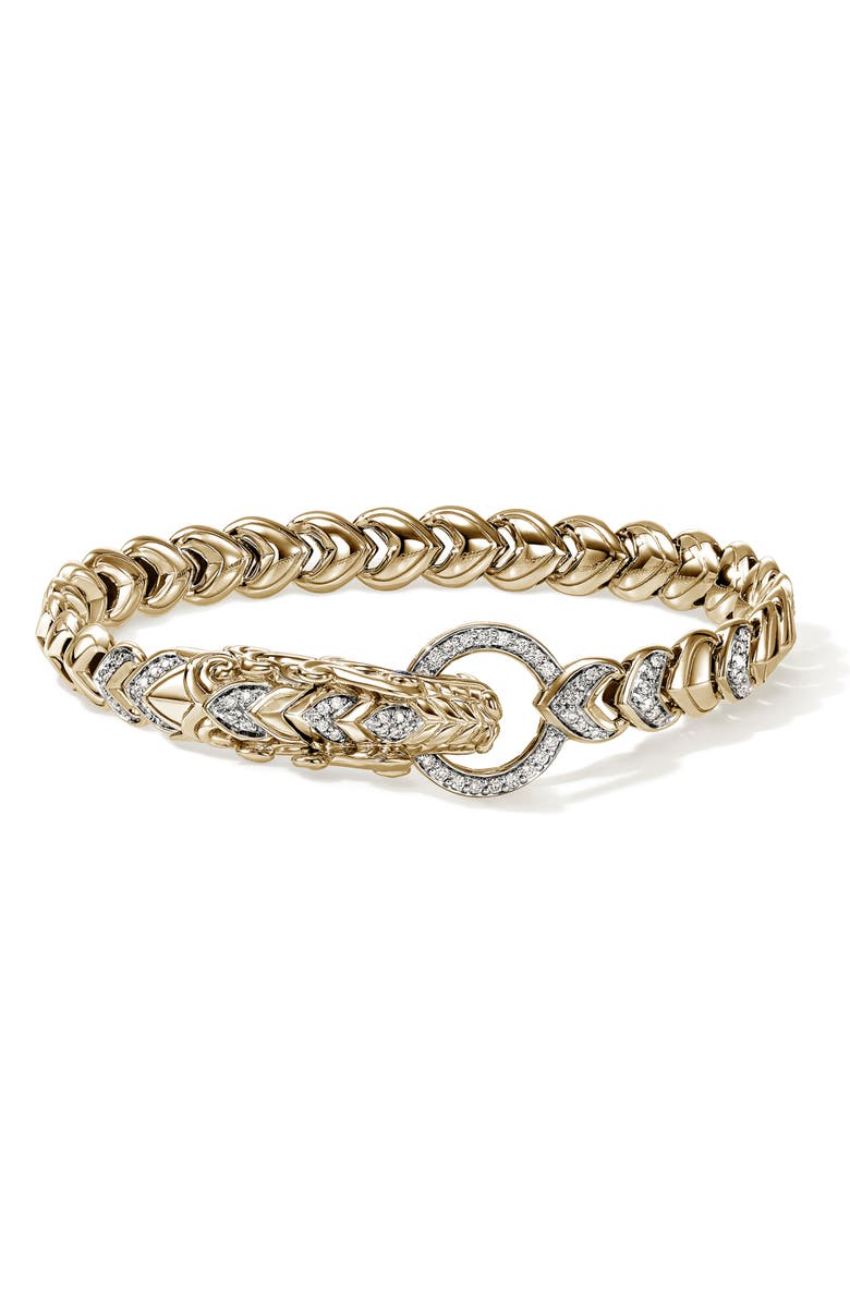 John Hardy Naga Bracelet, 14K Gold, Diamonds, Main, color, Gold