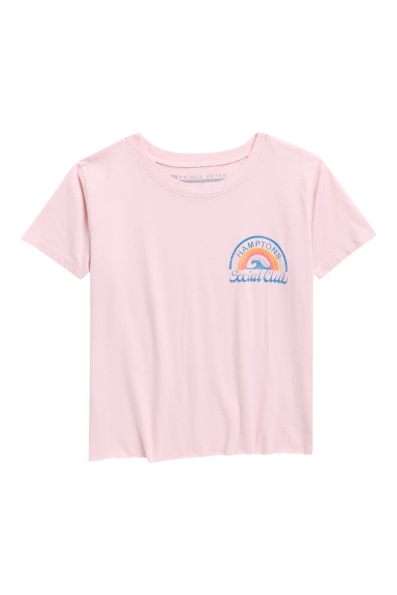 Kids' Hampton Social Club Cotton Oversize Graphic T-Shirt, Main, color, PINK