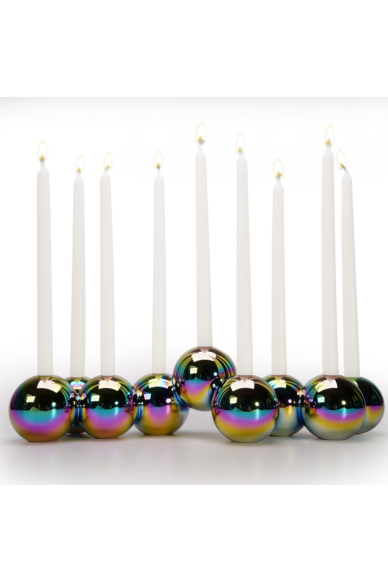 Aluminum Bubble Menorah, Main, color, Iridescent