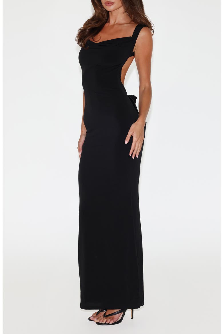 Morana Evening Dress, Alternate, color, BLACK