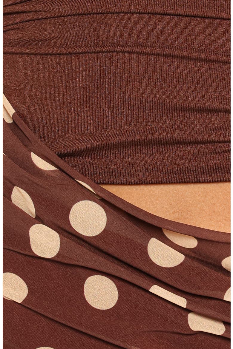 Imani Strapless Minidress, Alternate, color, BROWN POLKA DOT