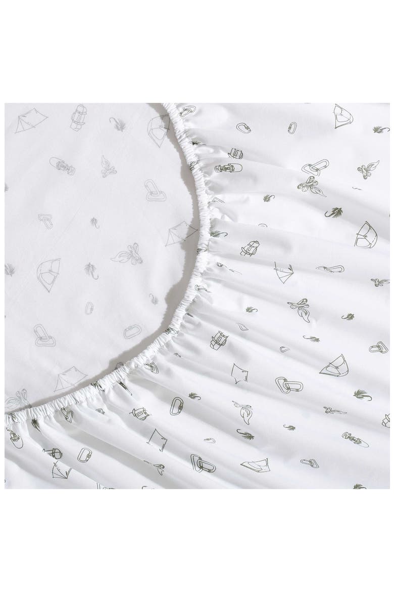Camp 200 Thread Count Cotton Percale Twin Sheet Set, Alternate, color, DARK GREEN