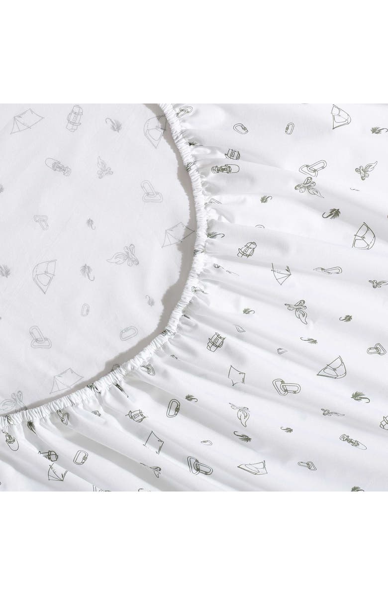 Eddie Bauer Camp 200 Thread Count Cotton Percale Queen Sheet Set, Alternate, color, Dark Green