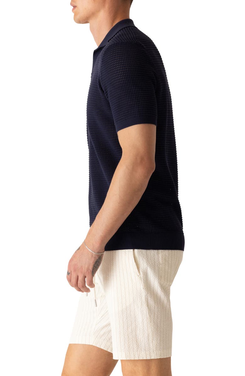 DEKE Modern Open Knit Polo, Alternate, color, Midnight