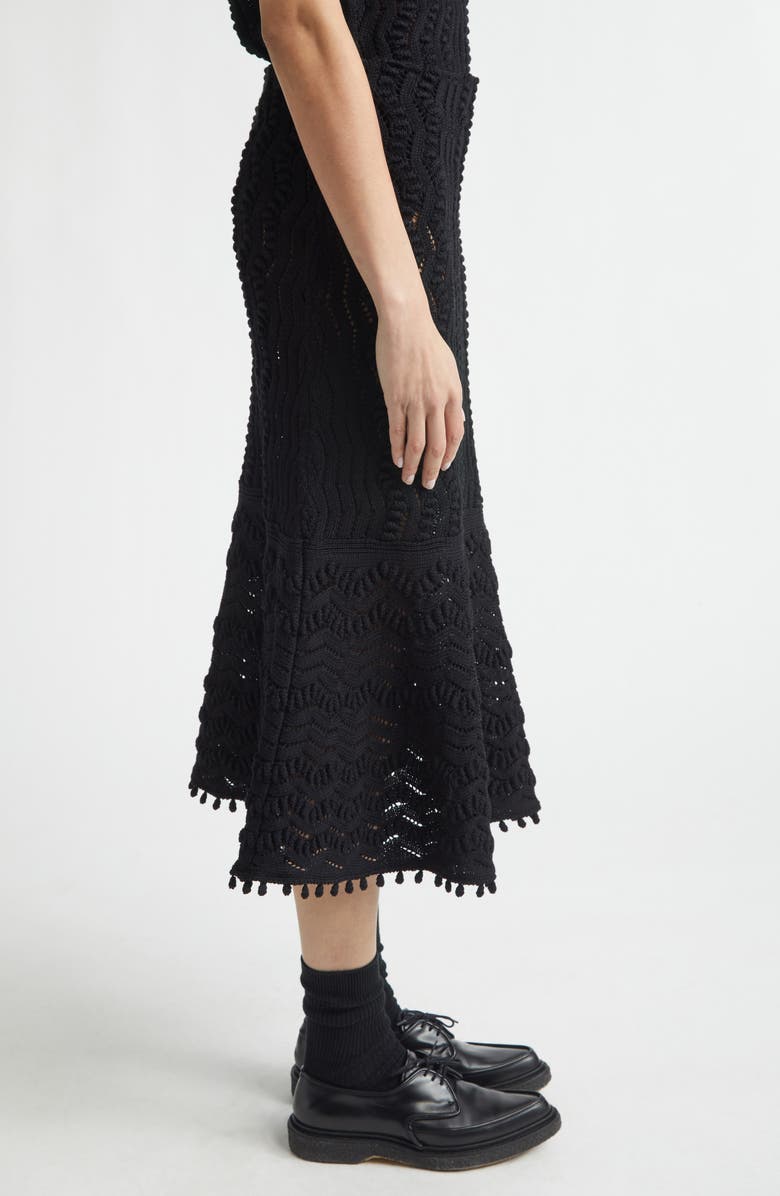 Jil Sander Textured Lace Knit Skirt, Alternate, color, Black