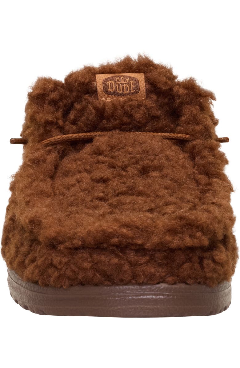 Hey Dude Wally Faux Shearling Slipper, Alternate, color, Downtown Brown