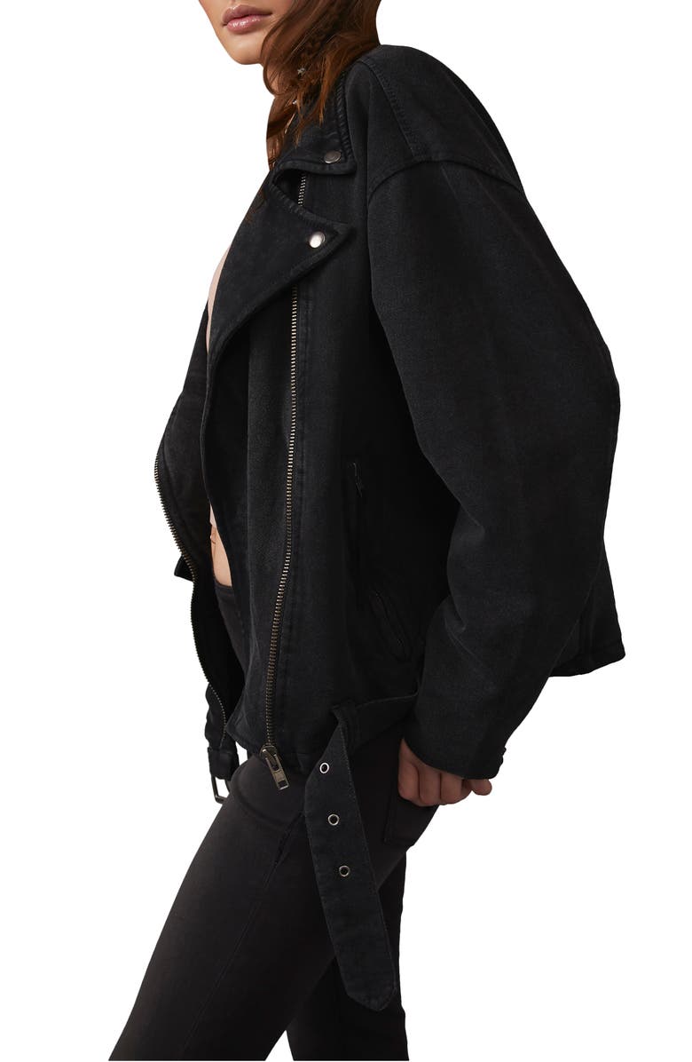 Free People Rebel Rebel Cotton Moto Jacket, Alternate, color,