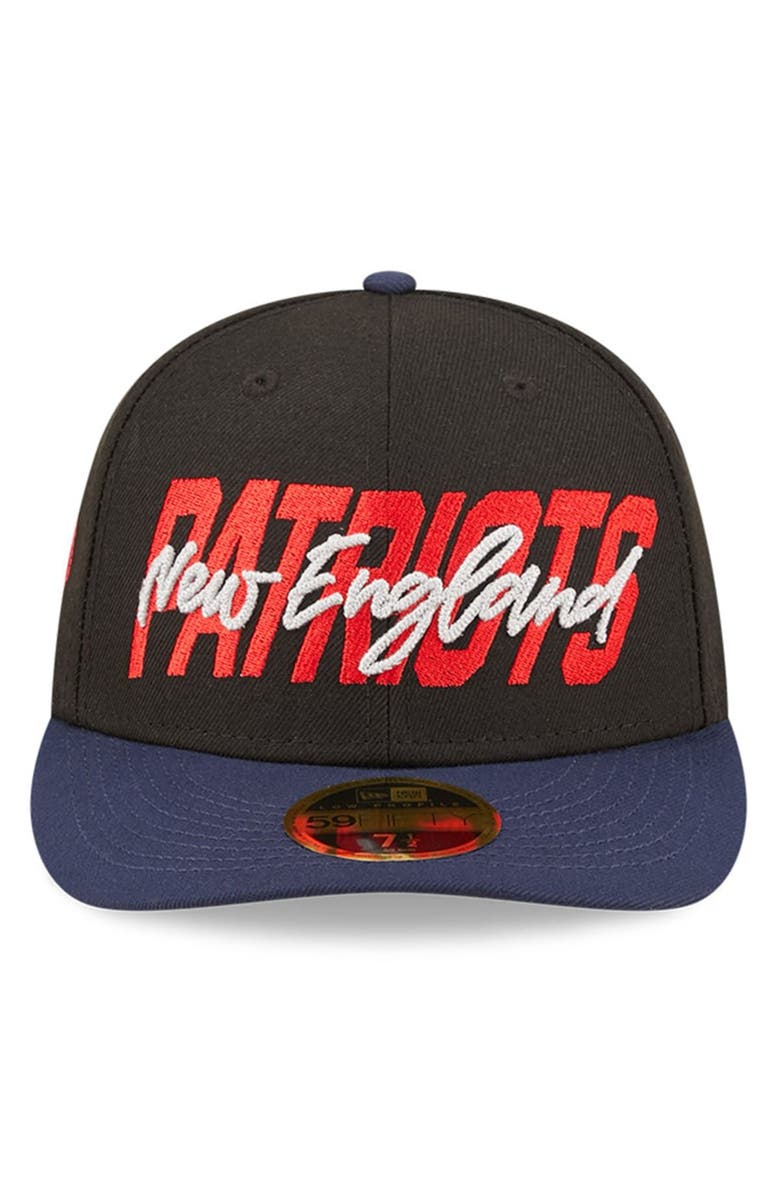 New Era Men's New Era Black/Navy New England Patriots 2022 NFL Draft Low Profile 59FIFTY Fitted Hat, Alternate, color, Black