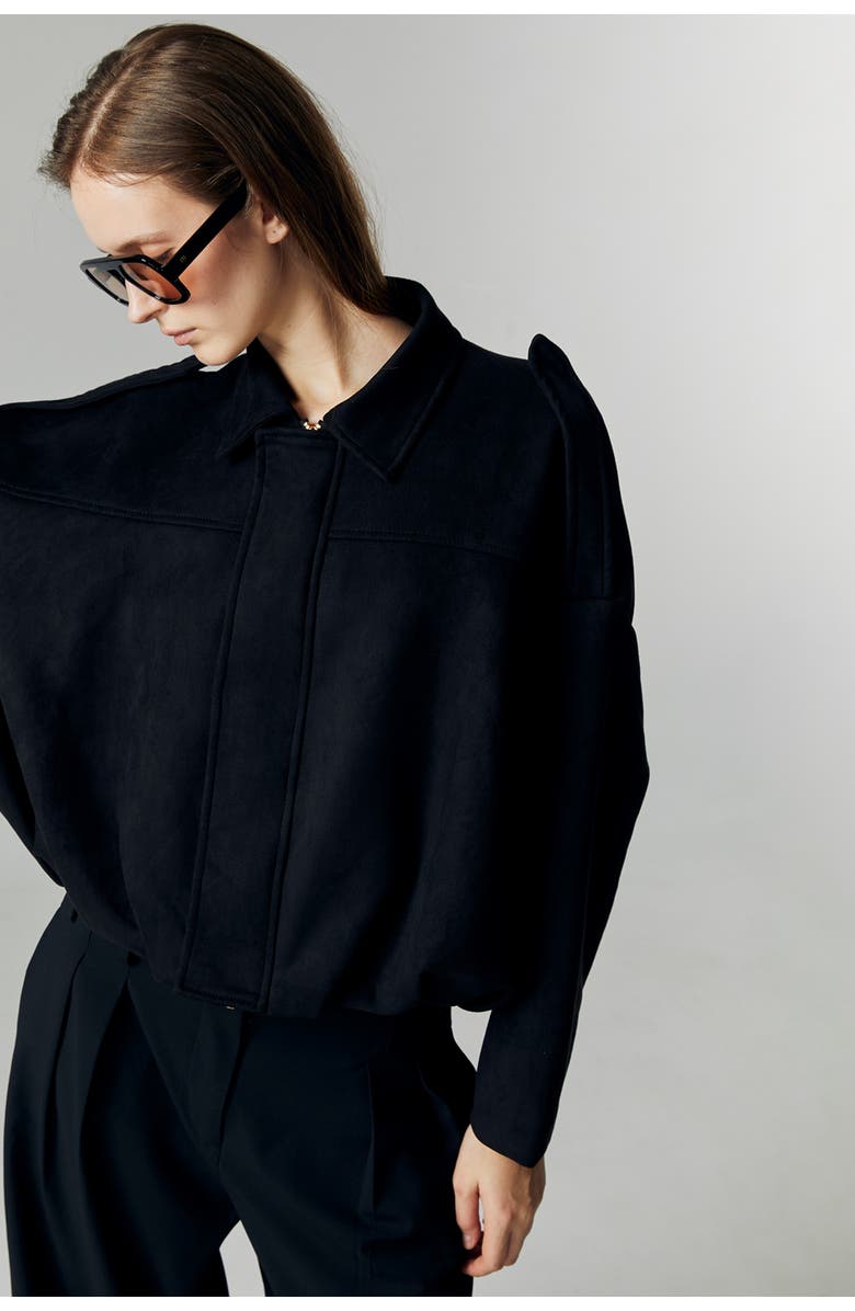 ATS Qiana Suede Jacket, Alternate, color, Black