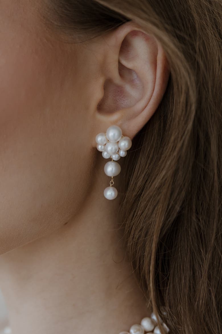 Peony Pearl Drops, Alternate, color, Metallic Gold