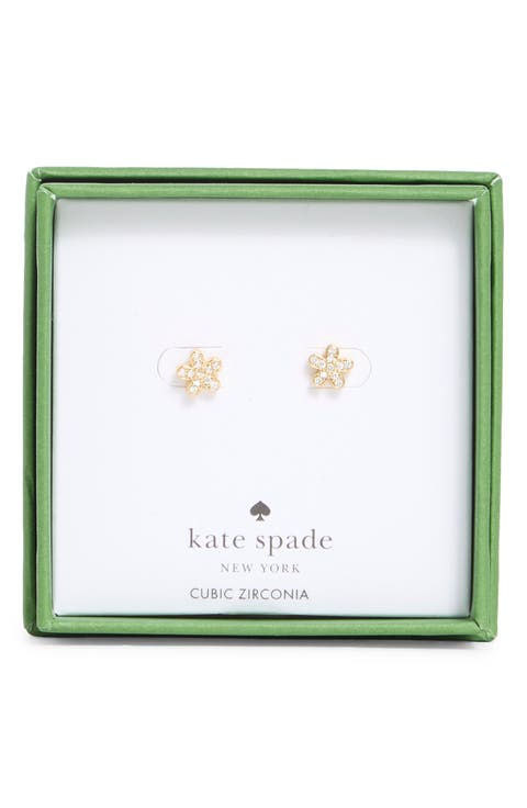 pavè flower mini stud earrings