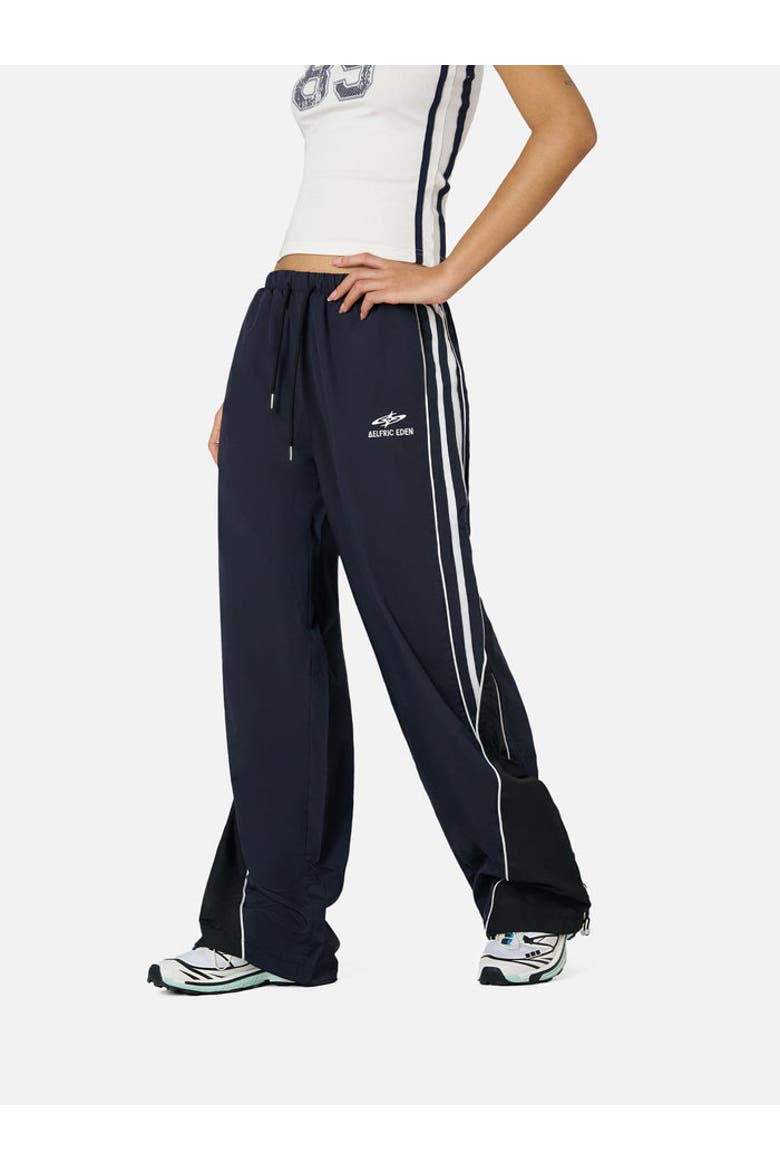 Contrast Side Baggy Track Pants, Alternate, color, Blue