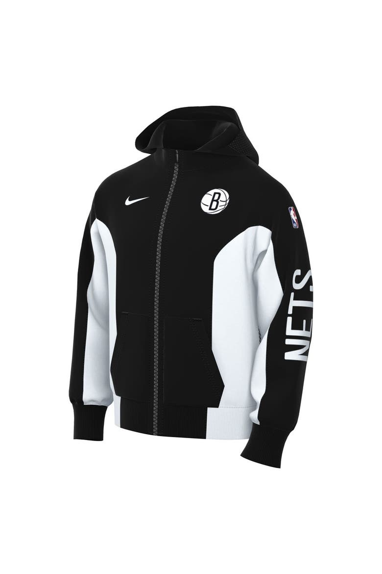 Men's Nike Black Brooklyn Nets 2023/24 Authentic Showtime Full-Zip Hoodie, Alternate, color, Black