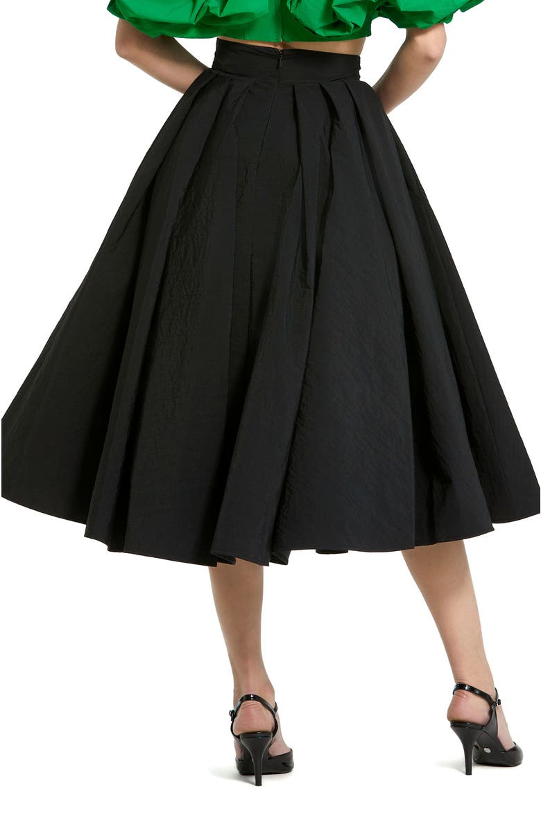 Mac Duggal Faille High Waisted A Line Midi Skirt, Alternate, color, Black