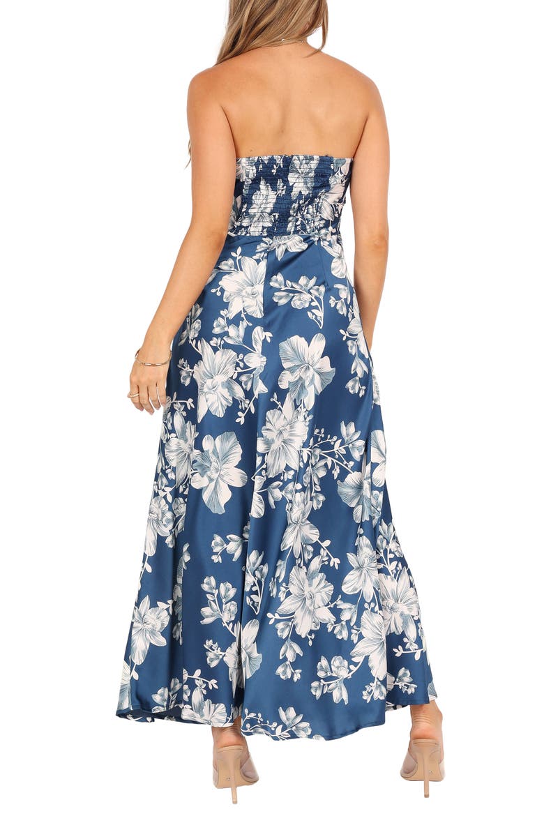 Gemma Floral Strapless Maxi Dress, Alternate, color, BLUE FLORAL