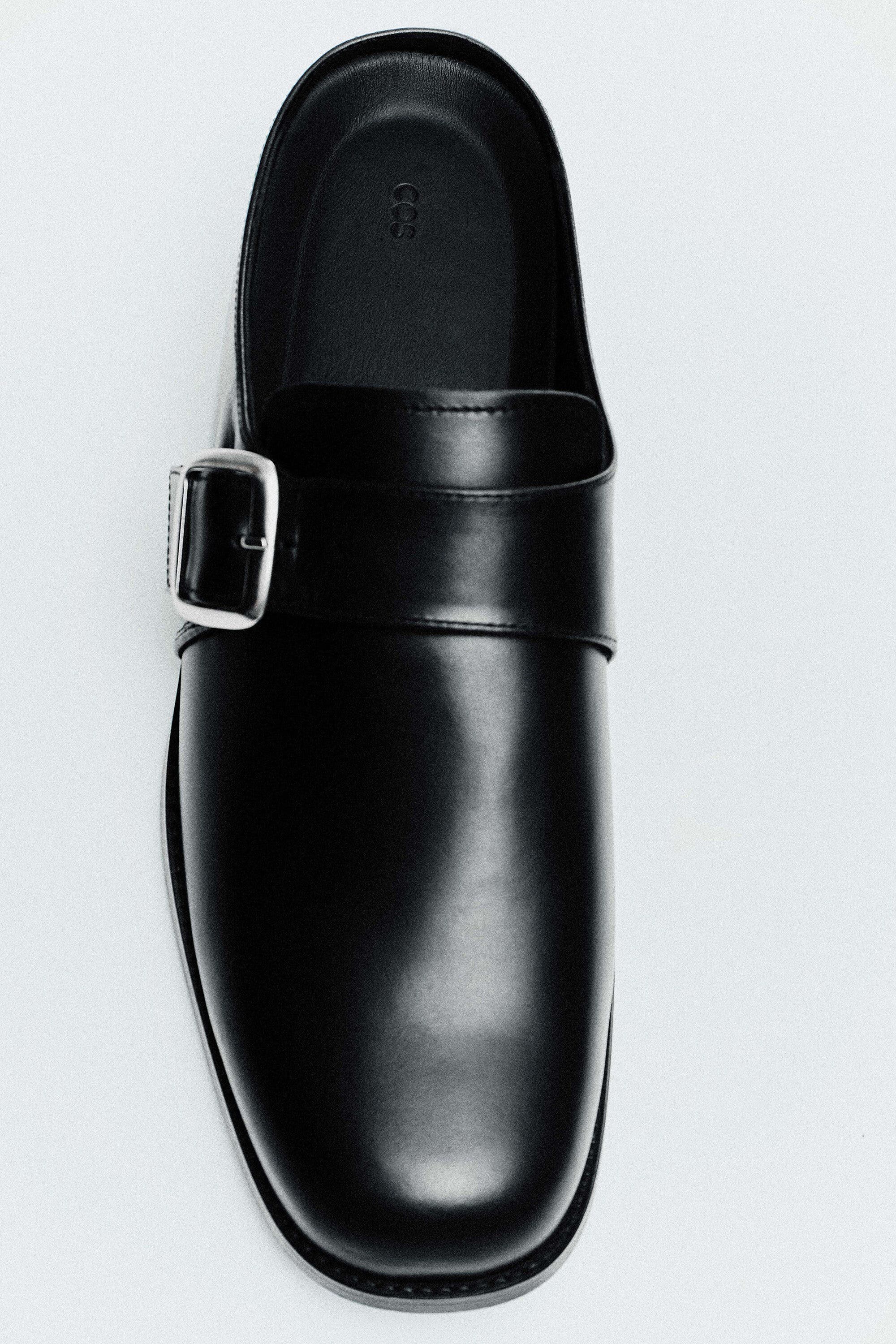 Square-Toe Leather Derby Shoes, Alternate, color, BLACK