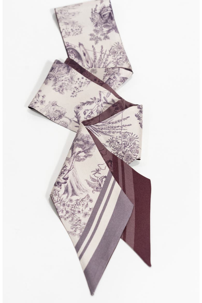 The Heroines Silk Twilly Scarf, Alternate, color, Plum