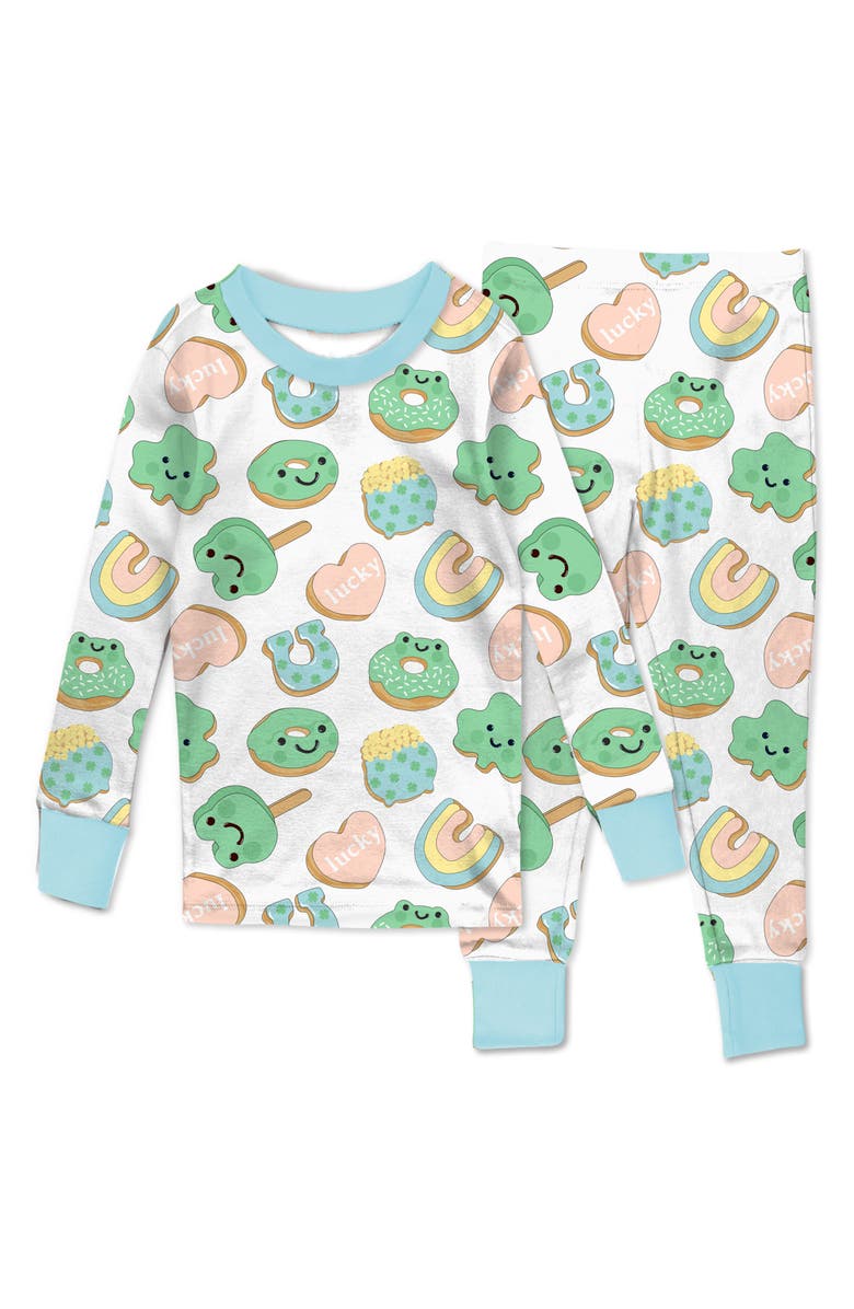 BUTTERBLU Kids' Zen Two-Piece Organic Cotton Pajamas, Main, color, Feelin' Lucky