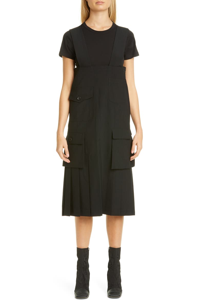Comme des Garçons Suspender Wool Utility Skirt, Main, color, 