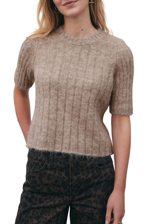 Short Sleeve Recycled Polyester Blend Sweater