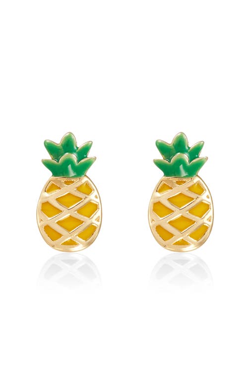 Frankie & Zoe Pineapple Stud Earrings In Gold