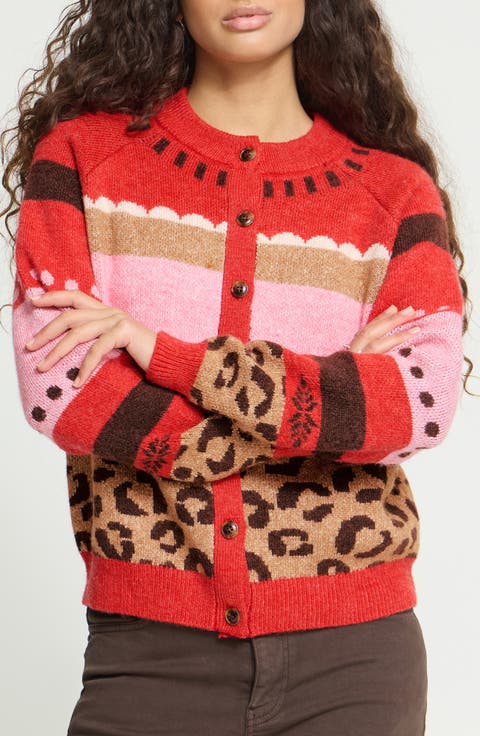 Ihlivoni Animal Print Cardigan