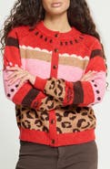ICHI Ihlivoni Animal Print Cardigan