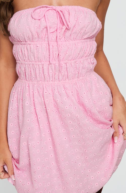 Princess Polly Narlia Strapless Cotton Minidress In Multi