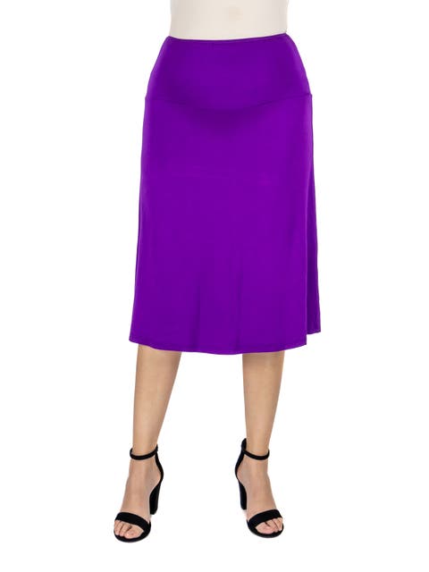 Maternity A-Line Elastic Waist Knee Length Skirt