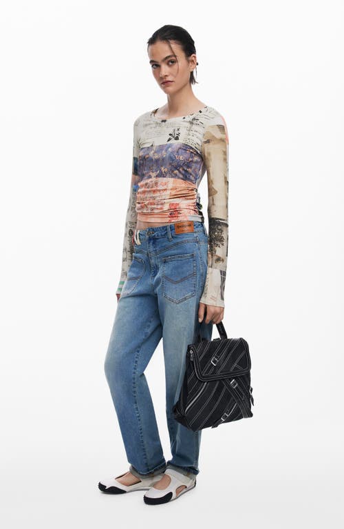 Desigual Belted Zip Faux Leather Backpack In Black
