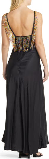 Beaded Fringe Maxi Dress