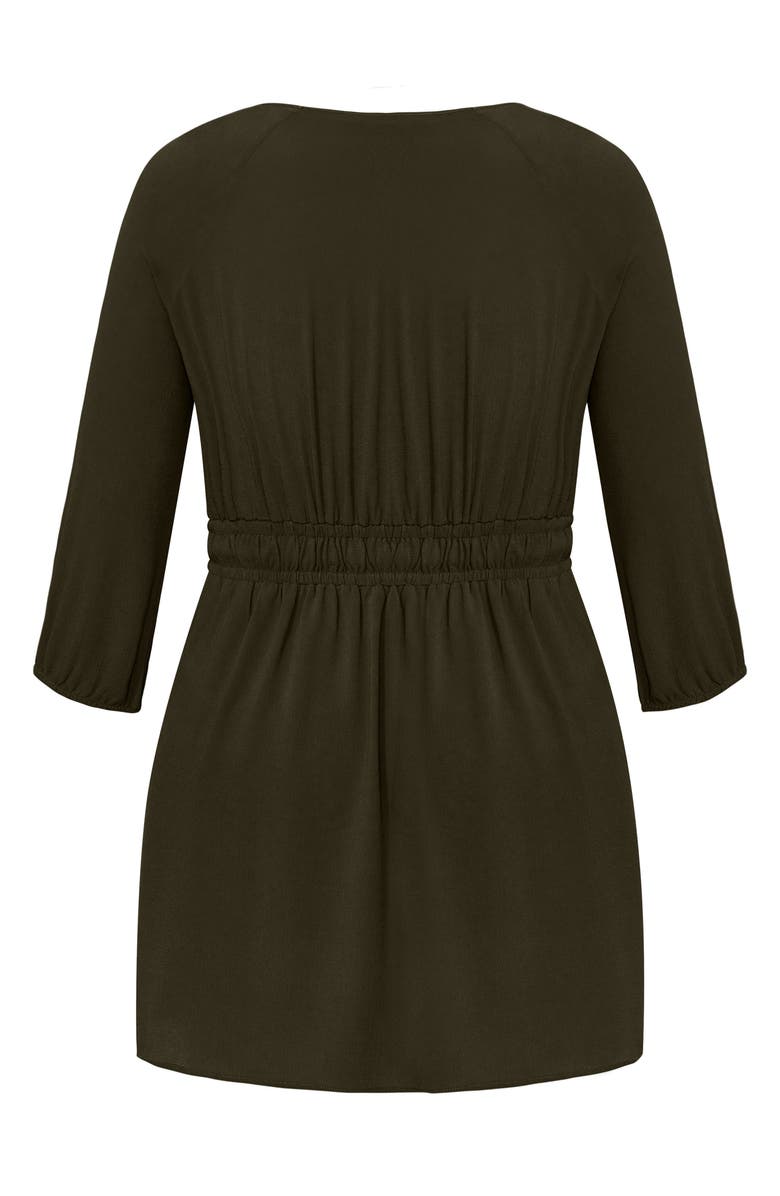 City Chic Long Sleeve Tie Waist Tunic Dress, Alternate, color,