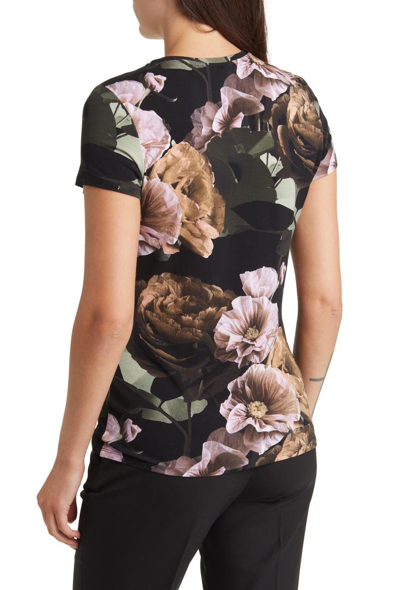 Morlaa Floral T-Shirt, Alternate, color, BLACK