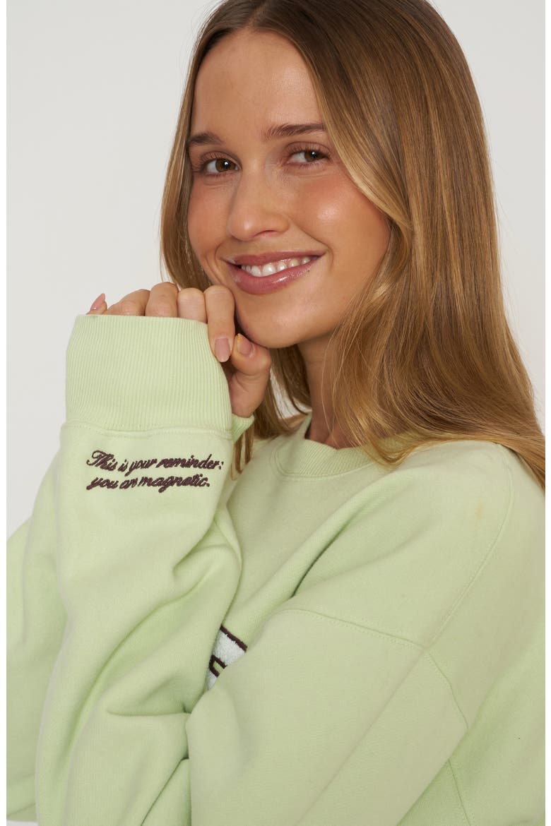Manifest Cotton Blend Fleece Sweatshirt, Alternate, color, SAGE
